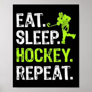 Poster Coma Soneca Hockey Repita Jogador de Hockey Divert