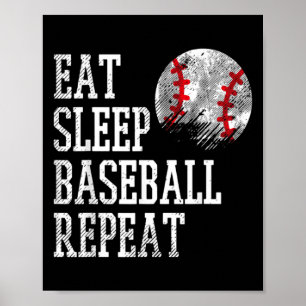 Poster Coma Sonho Beisebol Repita Treinador Equipe Jogado