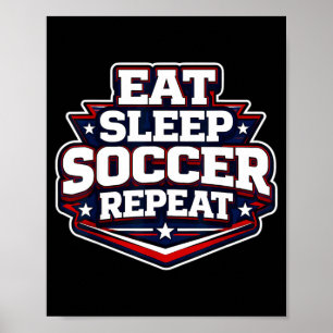 Poster Coma Sonho Futebol Repita Divertido Jogador de Fut