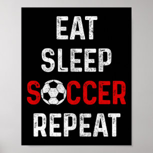 Poster Coma Sonho Futebol Repita Jogador de Futebol Homen