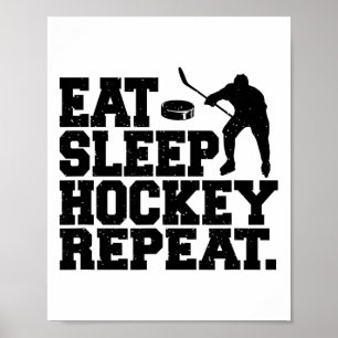 Poster Coma Sonho Hockey Repita - Hockey Divertido