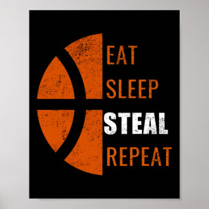 Poster Coma Sono Roubar Repetições Homens De Basquete Mul