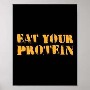 Poster Coma Sua Proteína Proteína Construção Muscular Fit
