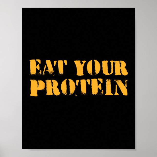 Poster Coma Sua Proteína Proteína Construção Muscular Fit (Frente)
