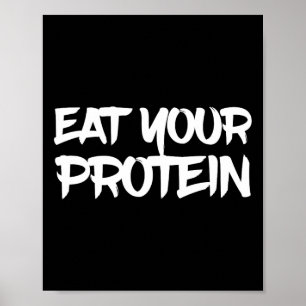 Poster Coma Sua Proteína Proteína Construção Músculo Fitn