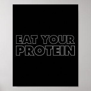 Poster Coma Sua Proteína Proteína Construção Músculo Fitn