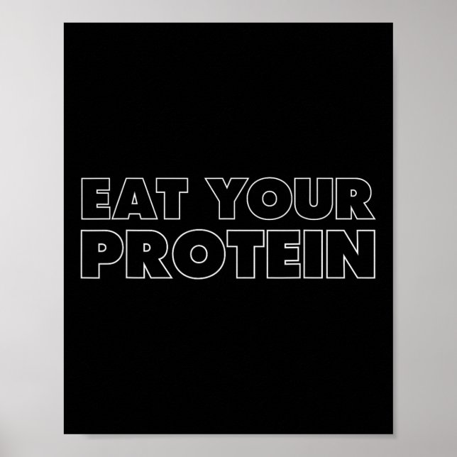 Poster Coma Sua Proteína Proteína Construção Músculo Fitn (Frente)