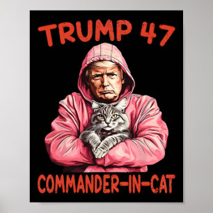 Poster Comandante De Trump Em Gato Engraçado E Trump