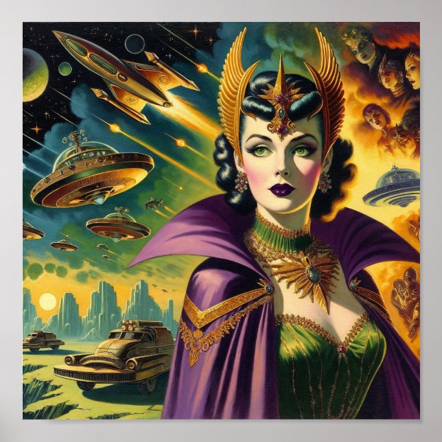 Poster Comandante Espacial Retro (Frente)