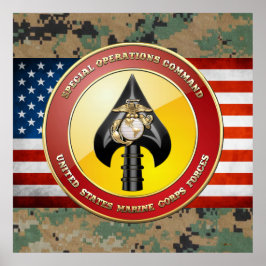 Pôster Comando de Operações Especiais USMC (MARSOC) [3D]