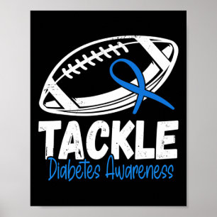 Poster Combate à Diabetes Azul Diabéticos Tipo 1 Guerra d
