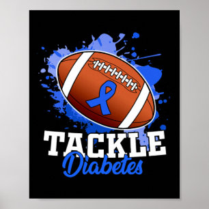 Poster Combate à Diabetes Azul Diabéticos Tipo 1 Guerra d