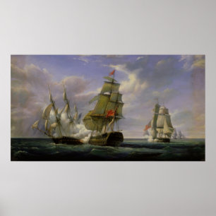 Pôster Combate entre a Fragata Francesa "La Canonniere"