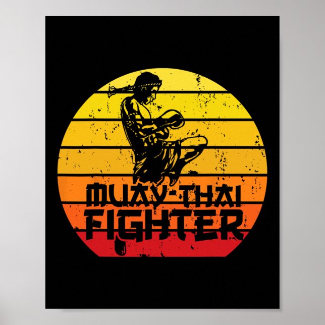 Poster Combate Muay Thai Fighter Thai Boxing Artes Marcia (Frente)