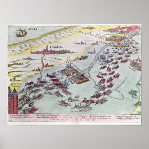 Pôster Combate naval fora da costa de Haia