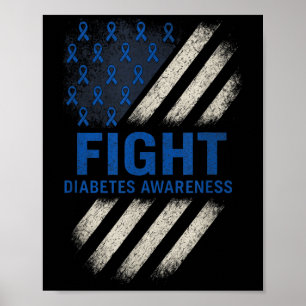 Poster Combater a Consciência da Diabetes - Sinalizador d