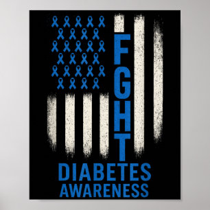 Poster Combater a Consciência da Diabetes - Suporte para
