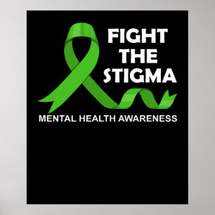 Poster Combater A Consciência Mental Do Estigma
