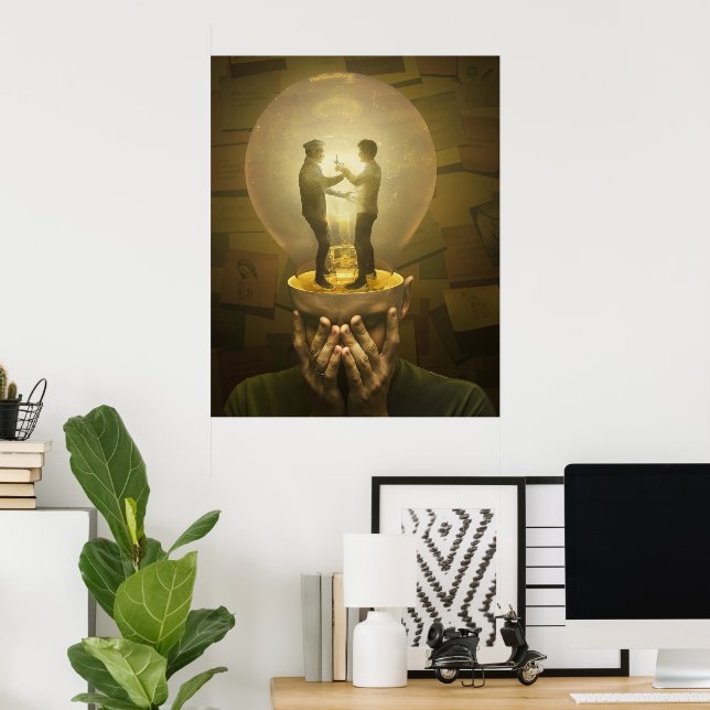 Poster Combater a exaustão (Escritório em casa)