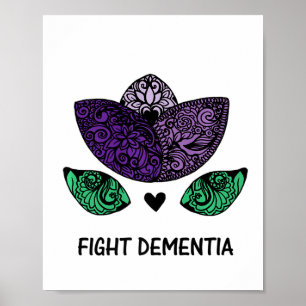 Poster Combater Demência Heimerheimer Flor Desenhada Mand