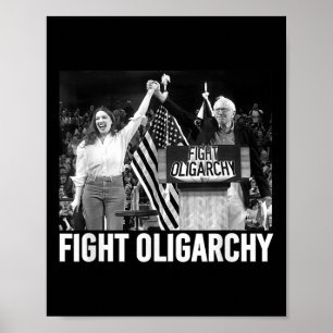 Poster Combater Oligarchy Bernie Sanders E A Liberdade Ao