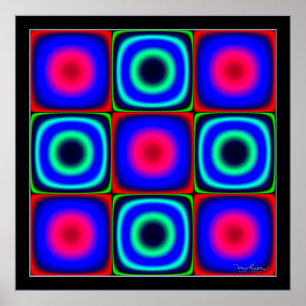 Pôster Combinações de cores oscilantes