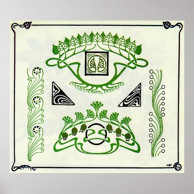 Poster Combinações Ornamentais Vintage Arte (Frente)