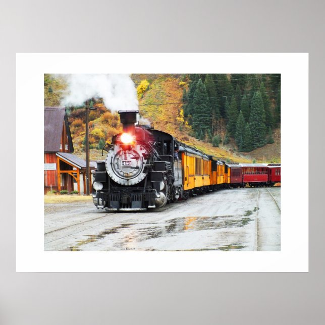 Poster Comboio a vapor em Silverton (Frente)
