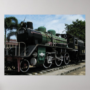 Poster Comboio a vapor WW2 na ponte Rio Kwai