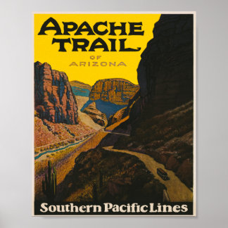 Poster Comboio Apache de Viagens vintage de Arizona