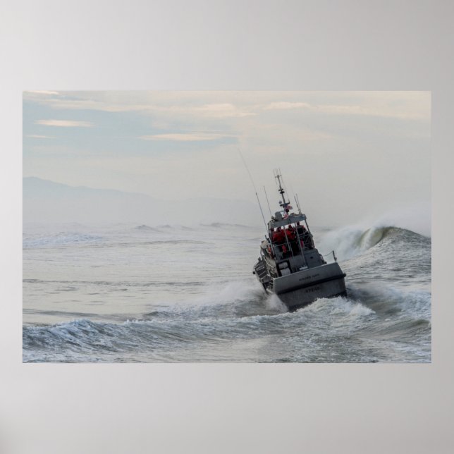 Poster Comboio da tripulação de Guarda costeira em Surf a (Frente)