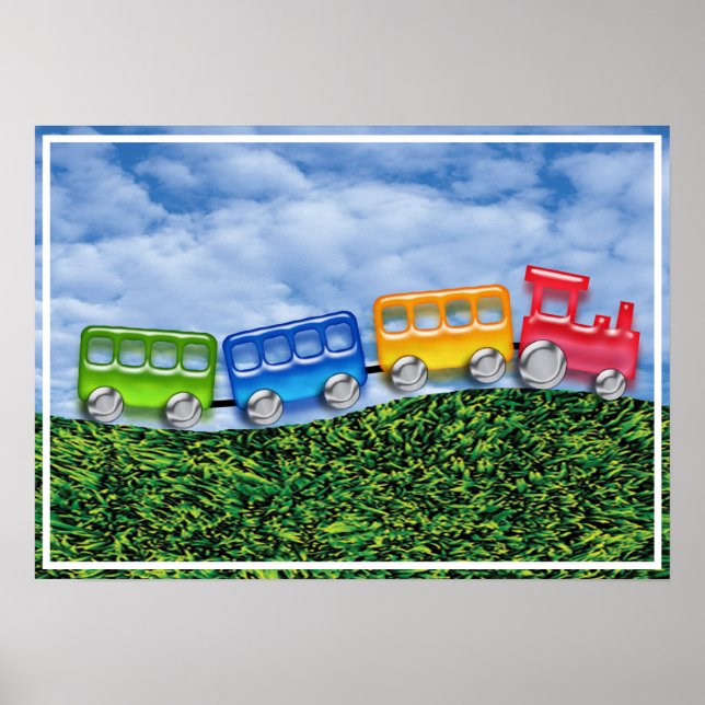 Poster Comboio de Brinquedos no campo (Frente)