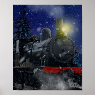 Poster Comboio de Natal na neve
