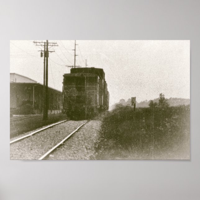 Poster Comboio em Caminhos de Ferro Locomotiva Retroativa (Frente)