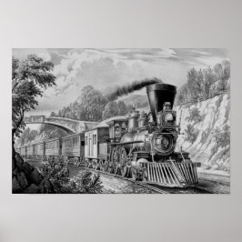 Poster Comboio expresso - Vintage Railroad