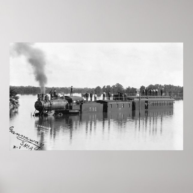 Pôster Comboio Inundado, 1904 (Frente)