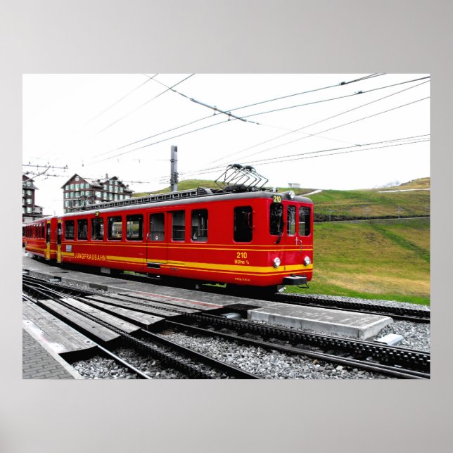 Poster Comboio Jungfraubahn na Suiça (Frente)