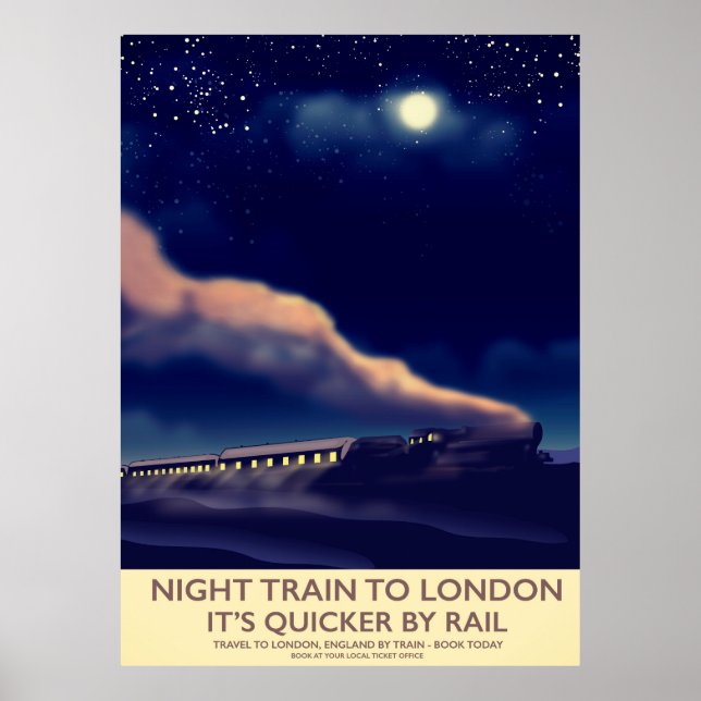 Poster Comboio Noturno Para Londres. (Frente)