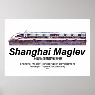 Poster Comboio Transrapid SMT de Alta Velocidade Xangai M