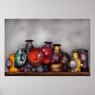 Pôster Comboio - Uma coleção de lanternas ferroviárias