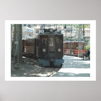 Poster Comboio urbano em Soller of Mallorca, Espanha