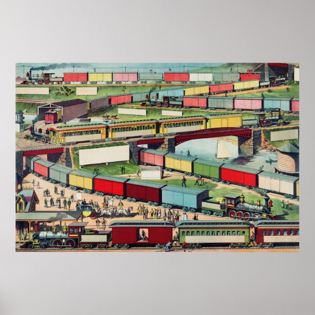 Poster Comboios Vintage (Frente)