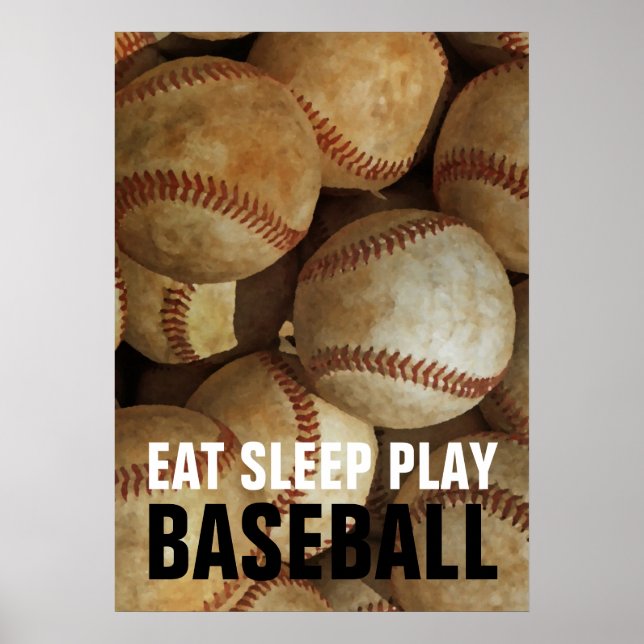 Poster Come Sleep Play Baseball Trabalho de arte (Frente)