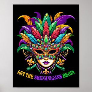 Poster Começam as Travessuras Máscara de Bobo do Carnaval