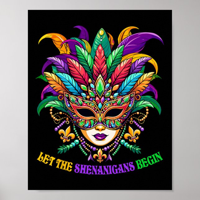 Poster Começam as Travessuras Máscara de Bobo do Carnaval (Frente)