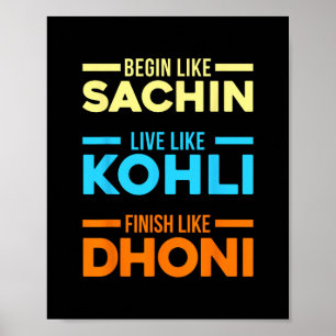 Poster Começar Sachin Viver Como Kohli Terminar Dhoni Crí