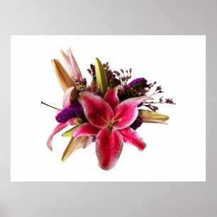 Poster COMEÇAR SOB $20 - buquê com Stargazer Liliesc