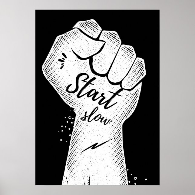 Poster Comece devagar. Motivacional (Frente)