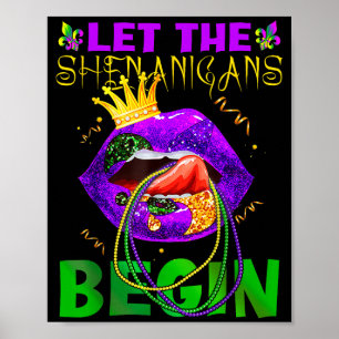Poster Comece os Folguedos Começando Mardi Gras Crianças 