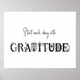 Poster Comece todos os dias com gratidão Lotus moon espir